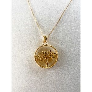 18k Solid Gold Tree of Life Necklace , AU750 Stamped